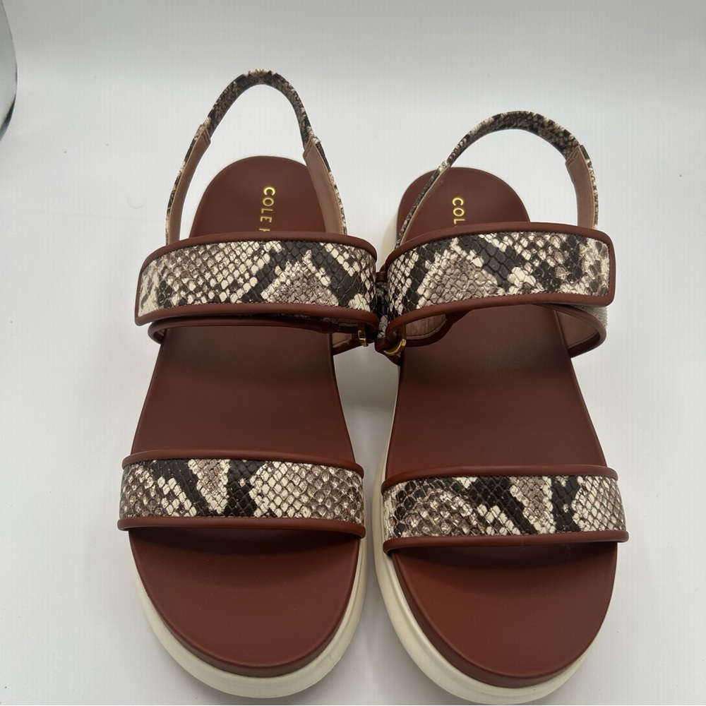 New Cole Haan Women's Zerogrand Merrit Sandal snake print size 10.5 B